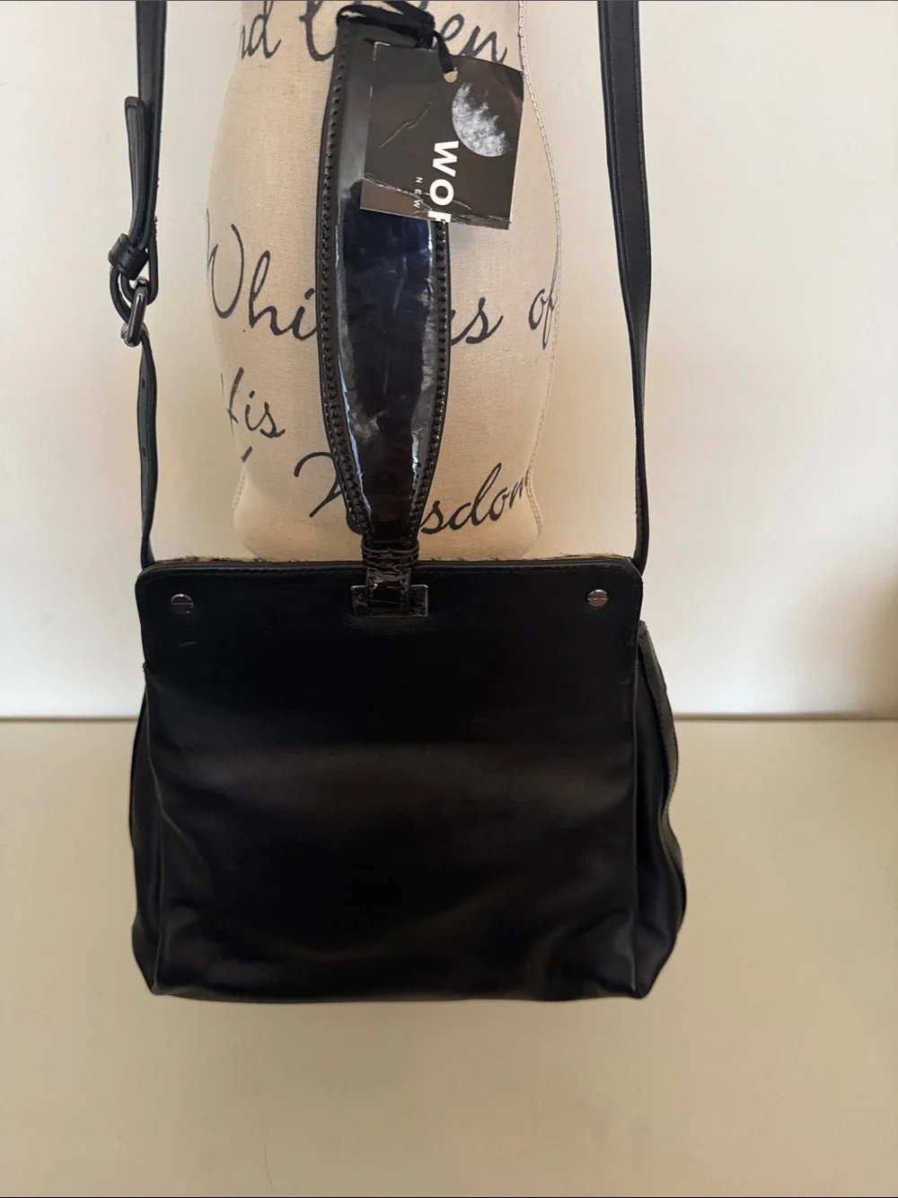 *NWT* Worth NEW York Designer Leopard calf hair handbag - Wristlet Black leather